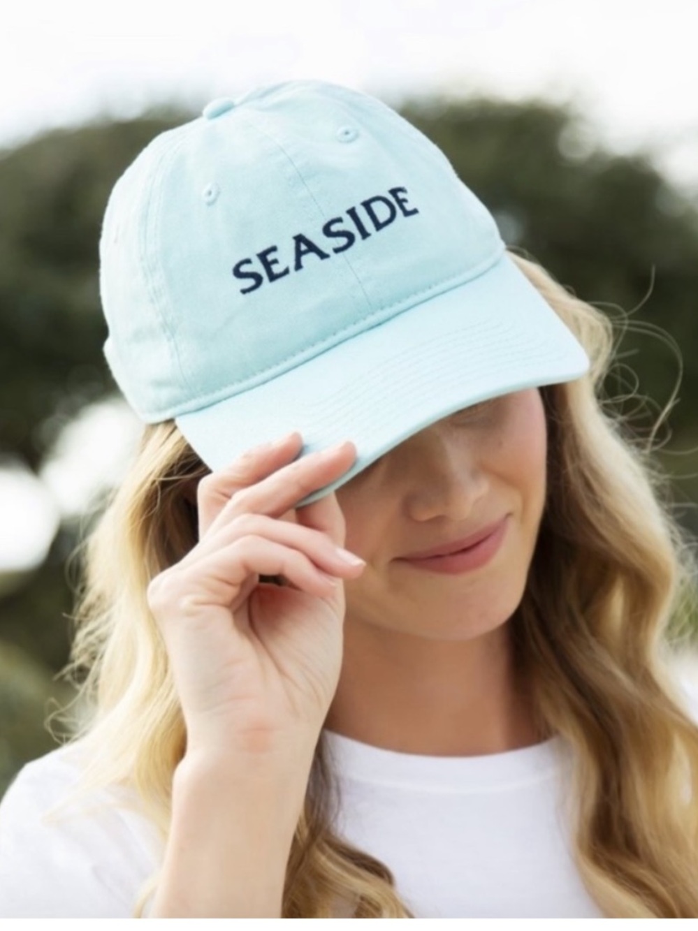 SEASIDE Style Light Blue Embroidered Baseball Cap Hat | 30A Florida, NWOT